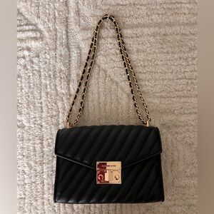 Michael Kors Black Quilted Shoulder Bag with Gold Chain